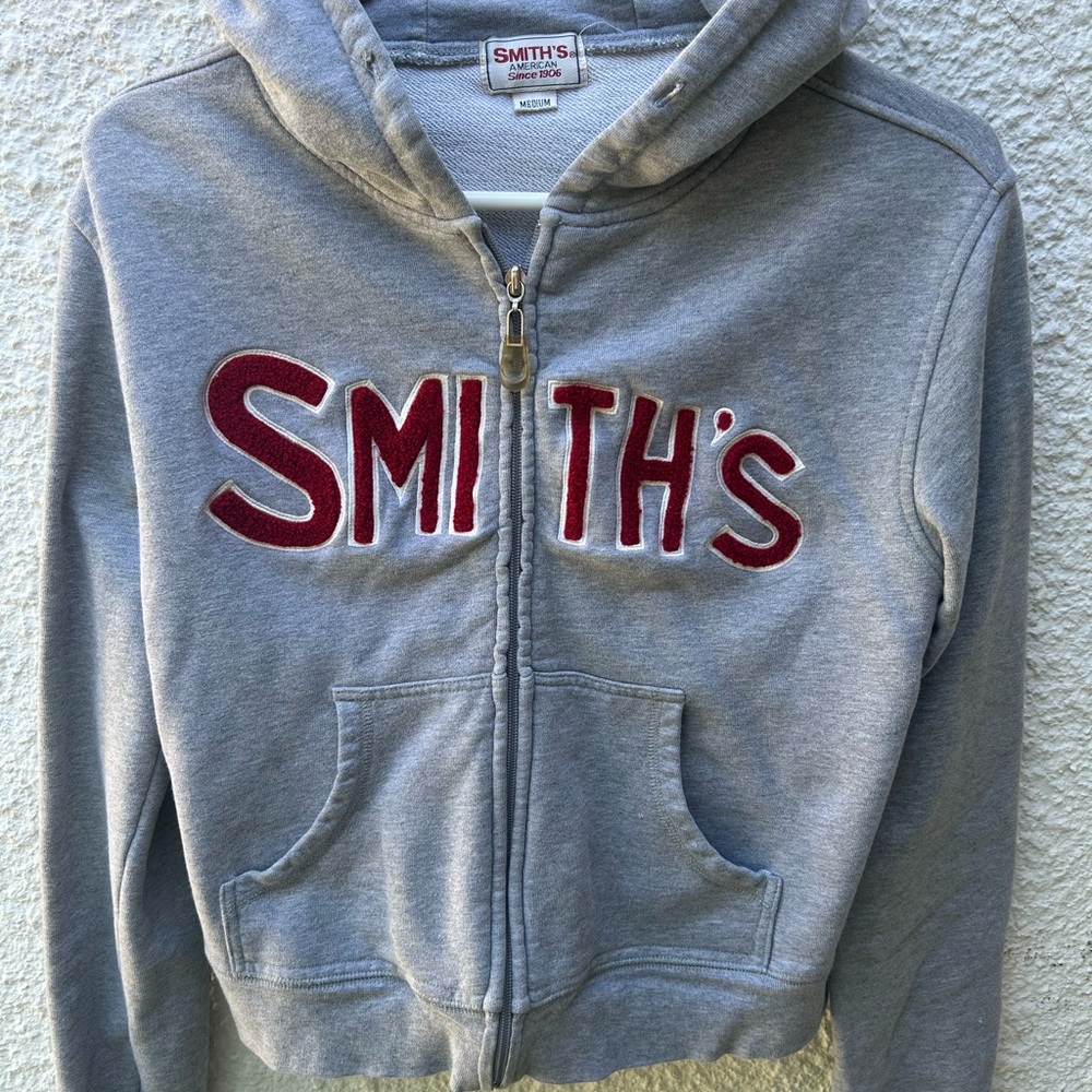 Smith's Gray Hoodie with Red Logo